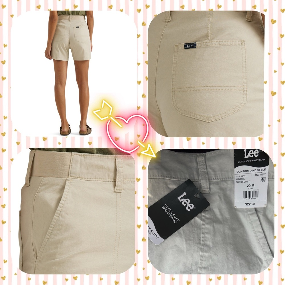 Size: 20 Lee® Women's Foggy Grey Mid Rise 7" Utility Short